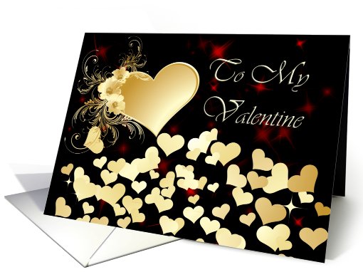 Valentine shower of hearts card (725484)