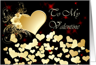 Valentine shower of hearts card