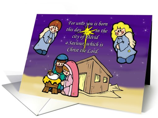 Cute Nativity Scene Christmas card (731868)