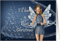 Missing You at Christmas ~ Blue Faerie card
