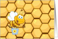 Happy Honey Bee Blank Note Card