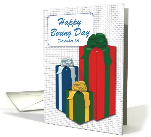Happy Boxing Day 3 Gift Boxes December 26 card (742890)