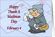 Thank A Mailman Day February 4 card