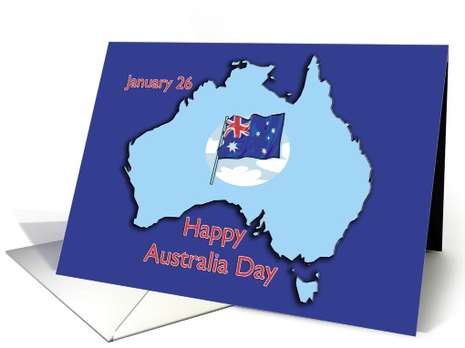 Australia Day January 26 Map and Flag card (751944)