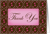 Pink and Brown Boarder Thank You card