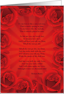 Red Rose Anniversary with Robert Burns Poem Husband to Wife card