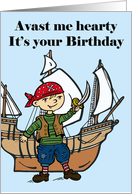 Happy Birthday Pirate for child card