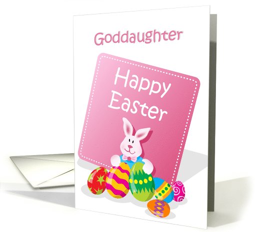 Happy Easter Goddaughter Bunny with Eggs card (766573)