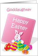 Happy Easter Goddaughter Bunny with Eggs card