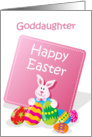 Happy Easter Goddaughter Bunny with Eggs card