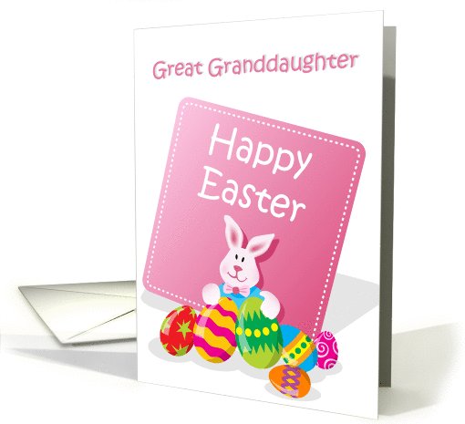 Happy Easter Great Granddaughter Bunny with Eggs card (766575)