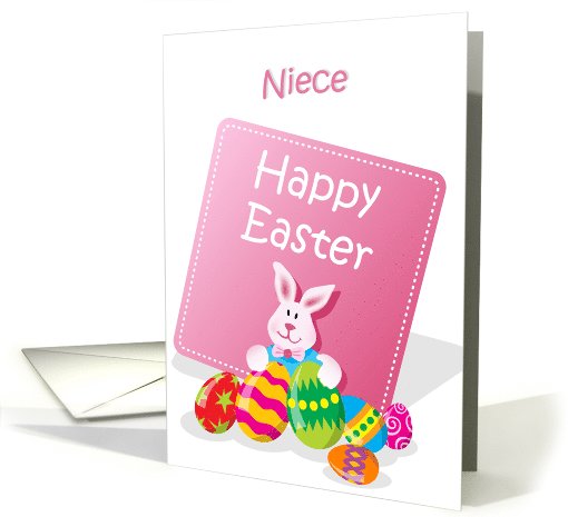 Happy Easter Niece Bunny with Eggs card (766576)