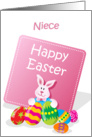 Happy Easter Niece Bunny with Eggs card