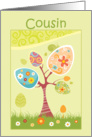 Eggs on Spring Tree Easter Greeting for Cousin card