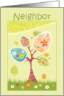 Eggs on Spring Tree Easter Greeting for Neighbor card