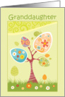 Eggs on Spring Tree Easter Greeting for Granddaughter card