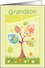 Eggs on Spring Tree Easter Greeting for Grandson card