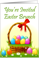 Easter Brunch Invitation Easter Basket full of colored eggs card