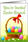 Easter Brunch Invitation Easter Basket full of colored eggs card