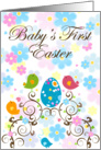 Baby’s First Easter with Egg Flowers and Birds card
