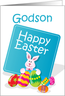 Happy Easter Godson Bunny with Eggs card