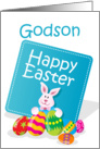 Happy Easter Godson Bunny with Eggs card