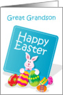 Happy Easter Great Grandson Bunny with Eggs card