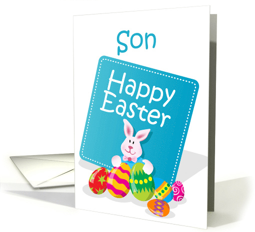 Happy Easter Son Bunny with Eggs card (767376)