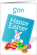 Happy Easter Son Bunny with Eggs card