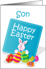 Happy Easter Son Bunny with Eggs card