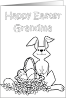 Happy Easter Grandma Coloring Card