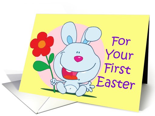 First Easter Baby Bunny with flower card (769163)