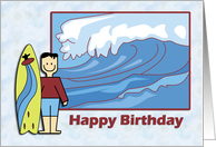 Surfing Birthday Boy card