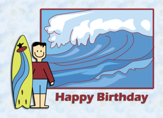 Surfing Birthday Boy