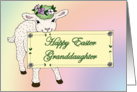 Granddaughter’s Happy Easter Lamb holding sign card