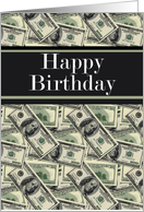 Happy Birthday Cash 100 dollar bills card