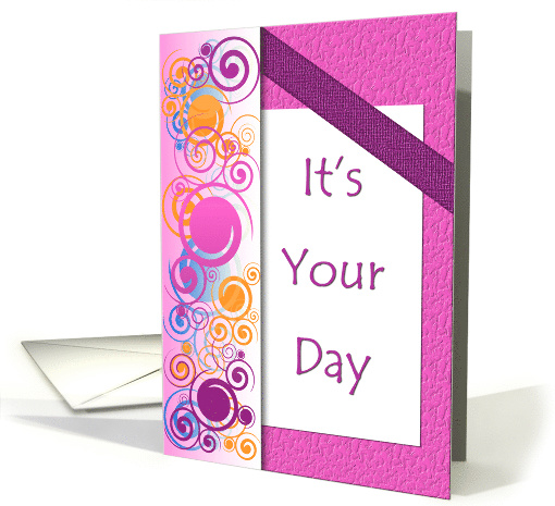 Pink, Purple and Swirls Birthday Greeting card (812650)