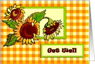 Sunflowers and Gingham Get well card