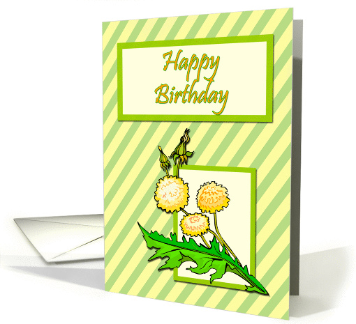 Dandelions on Striped Background Birthday card (837876)