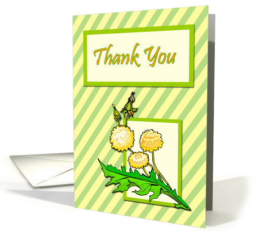 Dandelions on Striped Background Thank You card (837879)