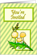 Dandelions on Striped Background Invitation card