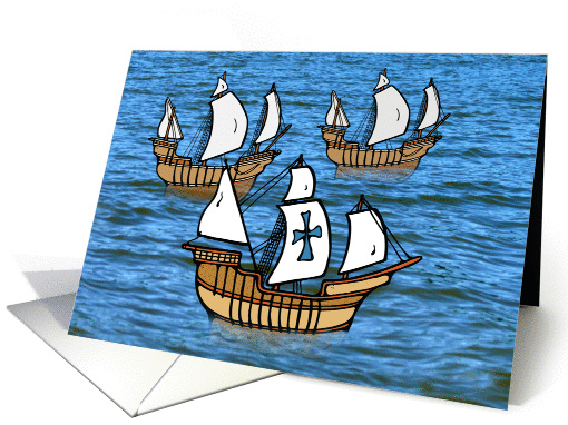 Three Ships Sailing Blank card (841056)