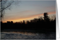 Orange Clouds at Dawn, Mississippi River photography card