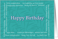 Happy Birthday in every languange card