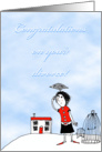 Congratulations on your divorce, girl and bird,Humour card