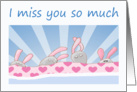 Miss you bunnies in bed.for boyfriend card