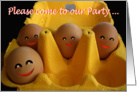 Party invitation, happy eggs. card