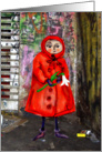 City Red riding Hood , graffiti. card