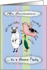 Invitation to theme Party,Slogans, wolf, sheep, pig duck card