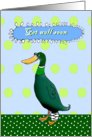 Get well soon, broken leg, duck.humor card